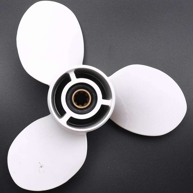 Ship Engine Outboard Propeller 3-bladed Rotary Paddle Aluminum White