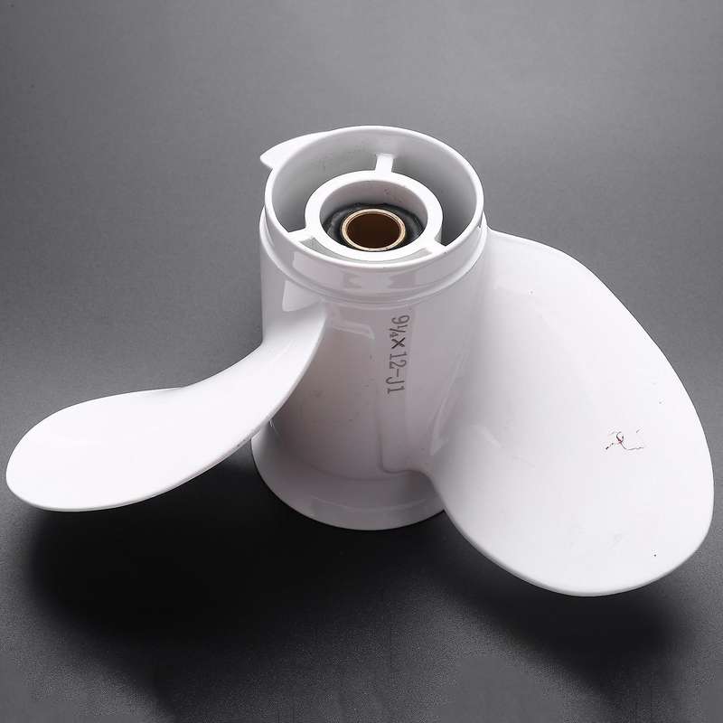 Ship Engine Outboard Propeller 3-bladed Rotary Paddle Aluminum White