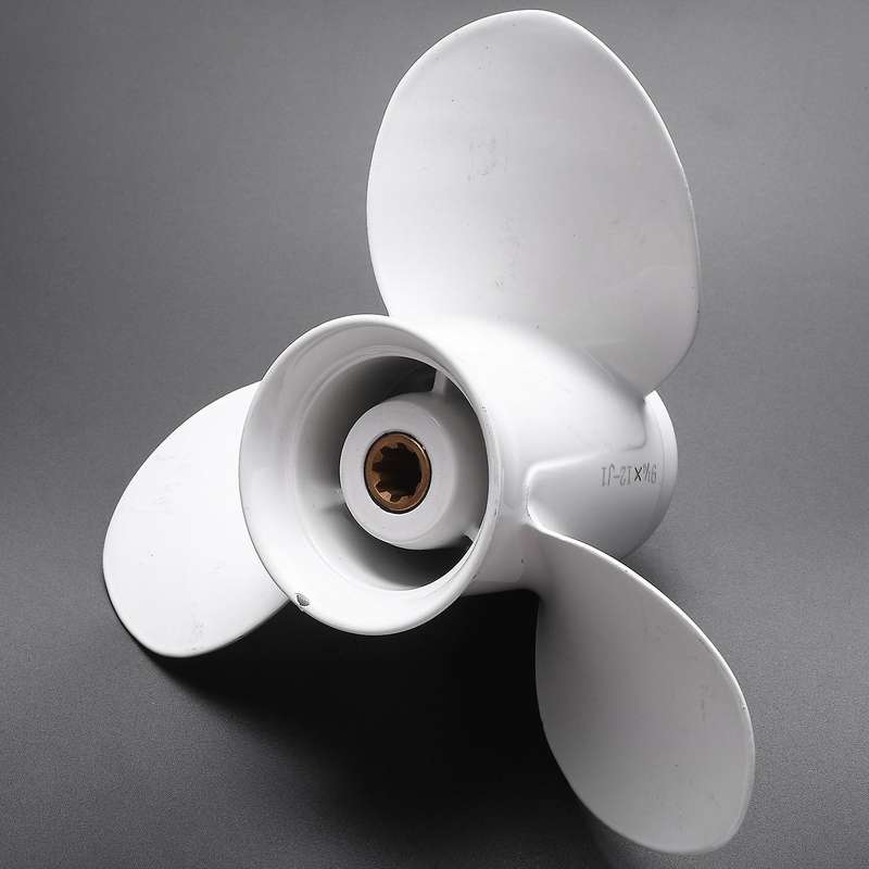Ship Engine Outboard Propeller 3-bladed Rotary Paddle Aluminum White