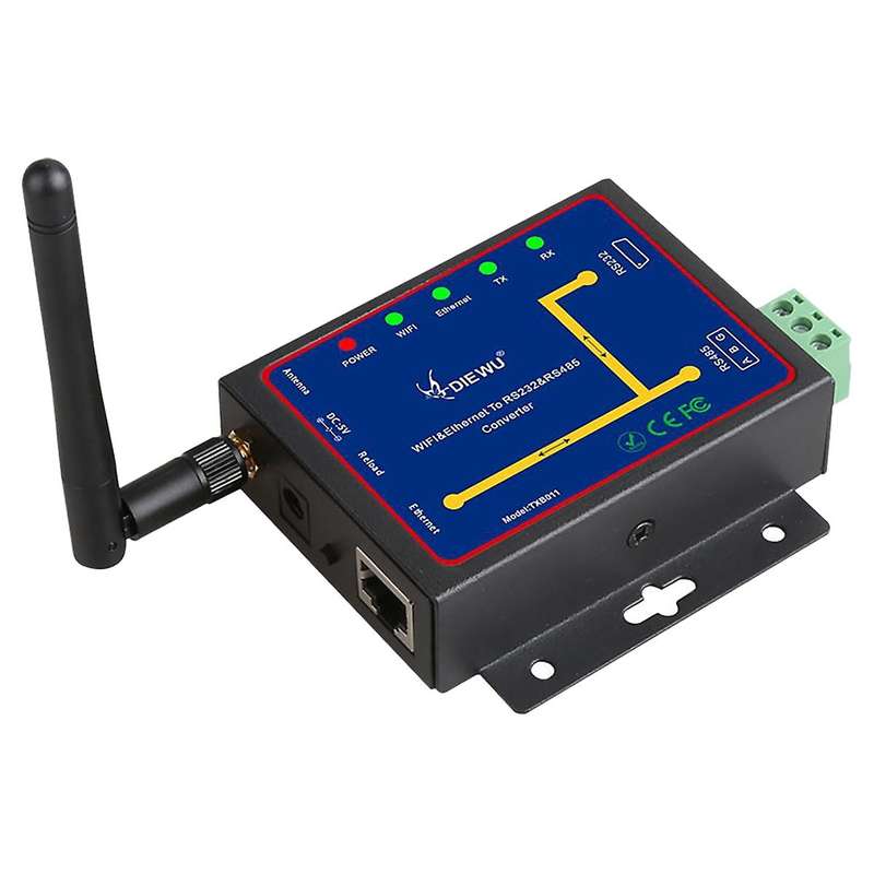 Diewu Single Network Port Wifi Wireless Serial Server Dual Serial
