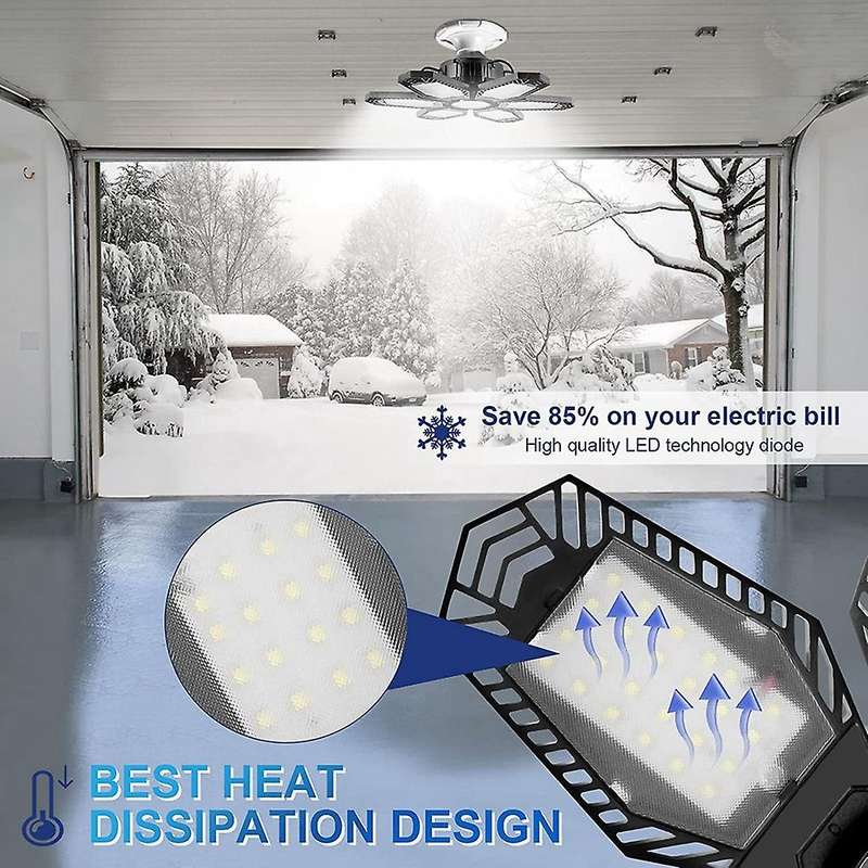 6 Panels Deformable Super Bright Led Garage Ceiling Lights