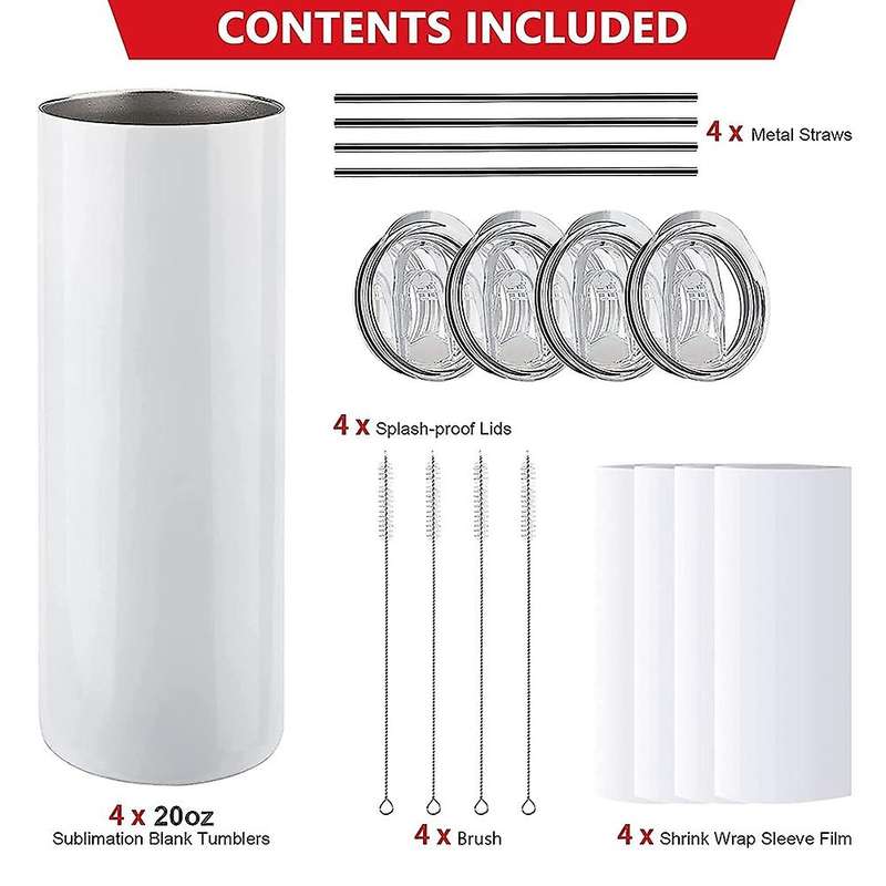 Stainless Steel Sublimation Tumblers 20 Oz Sublimation Blanks Skinny
