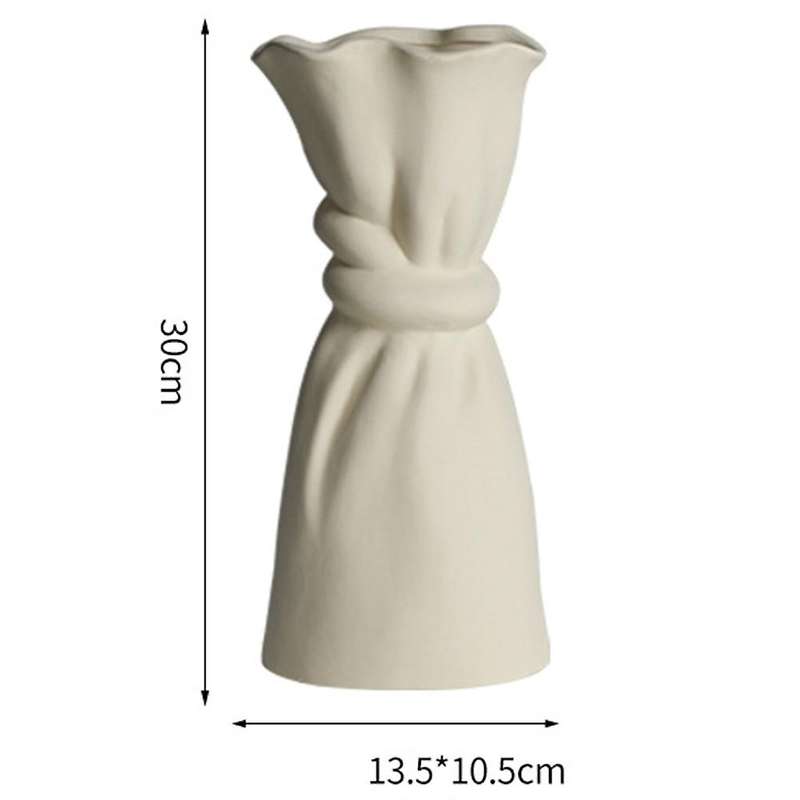Cloth Bag Ceramic Vase Dried Flower Art Decoration Home Decoration D
