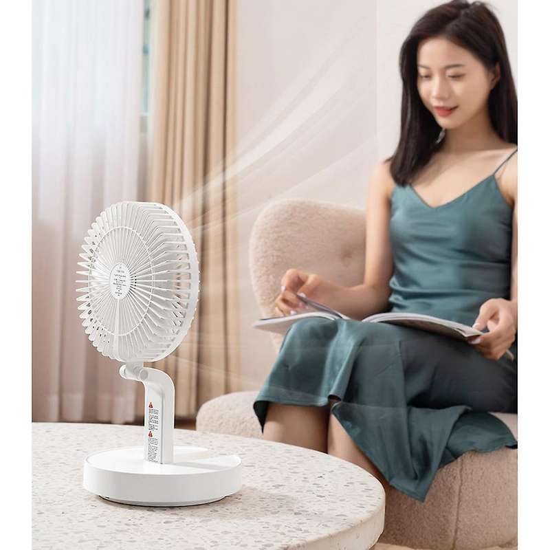 Foldable Fan Usb Desktop with Night Light, for Office Home ,white