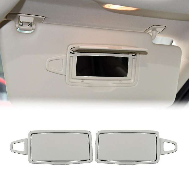 Car Front L+r Sun Shade Visor Makeup Cosmetic Mirror Cover Grey