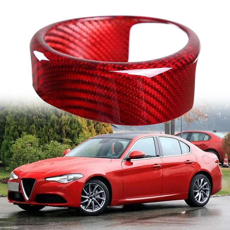 Car Real Carbon Fiber Grill Outer Ring Cover for Alfa Romeo Giulia