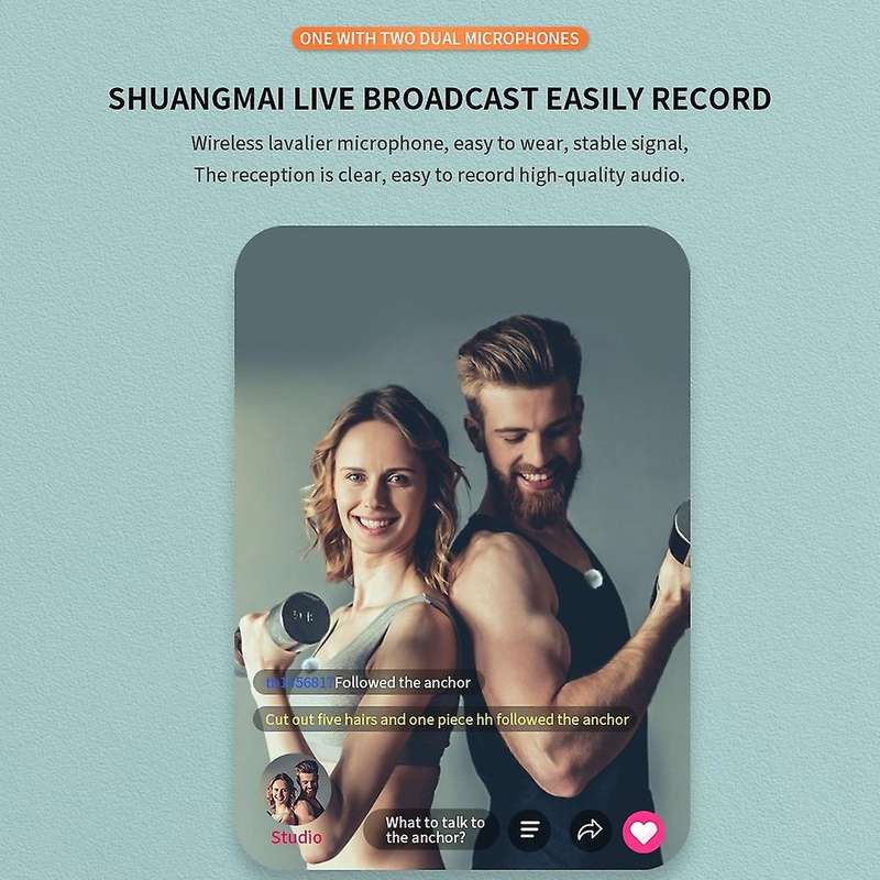 Wireless Lavalier Microphone Portable Video Recording Mini for Iphone