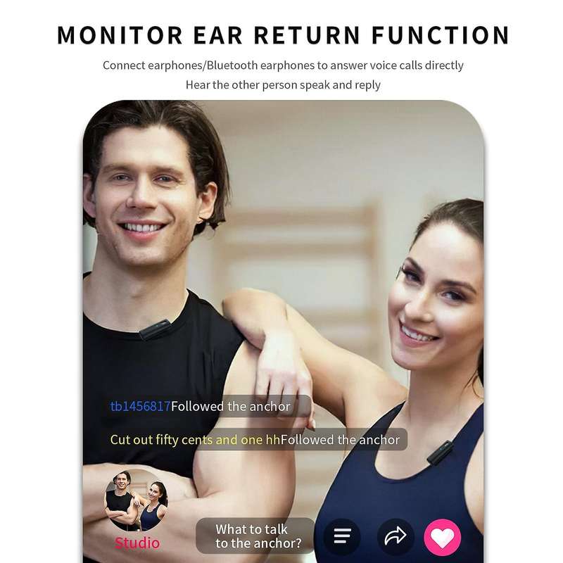Wireless Lavalier Microphone Portable Audio Video for Iphone