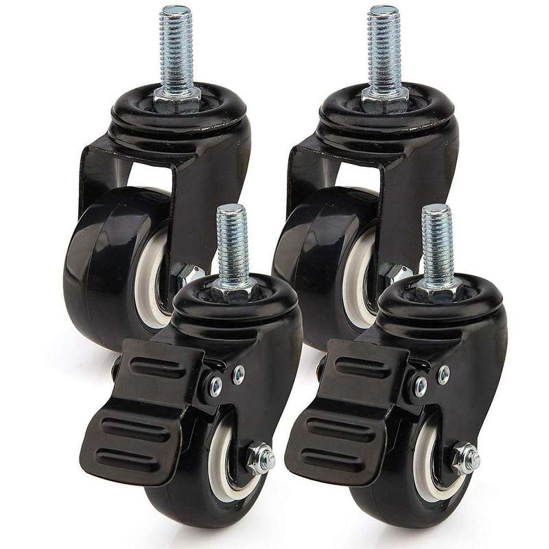 8 X Heavy Duty 50mm Pu Swivel Castor Wheels Trolley Furniture Caster