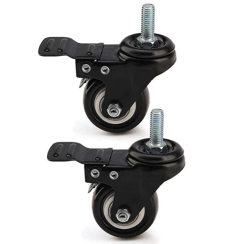 8 X Heavy Duty 50mm Pu Swivel Castor Wheels Trolley Furniture Caster