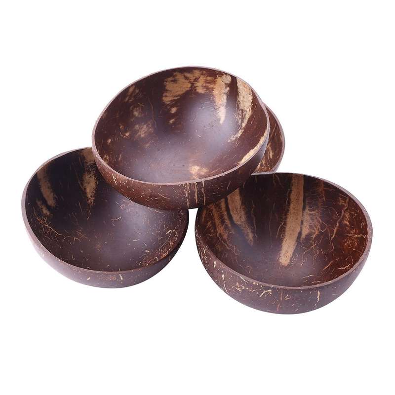 Coconut Bowls Spoon Set,4 Bowls 4 Spoons,for Kitchen,dining