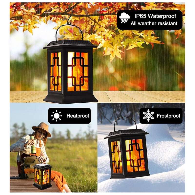 Solar Lantern,flickering Flame Hanging Waterproof for Porch Garden