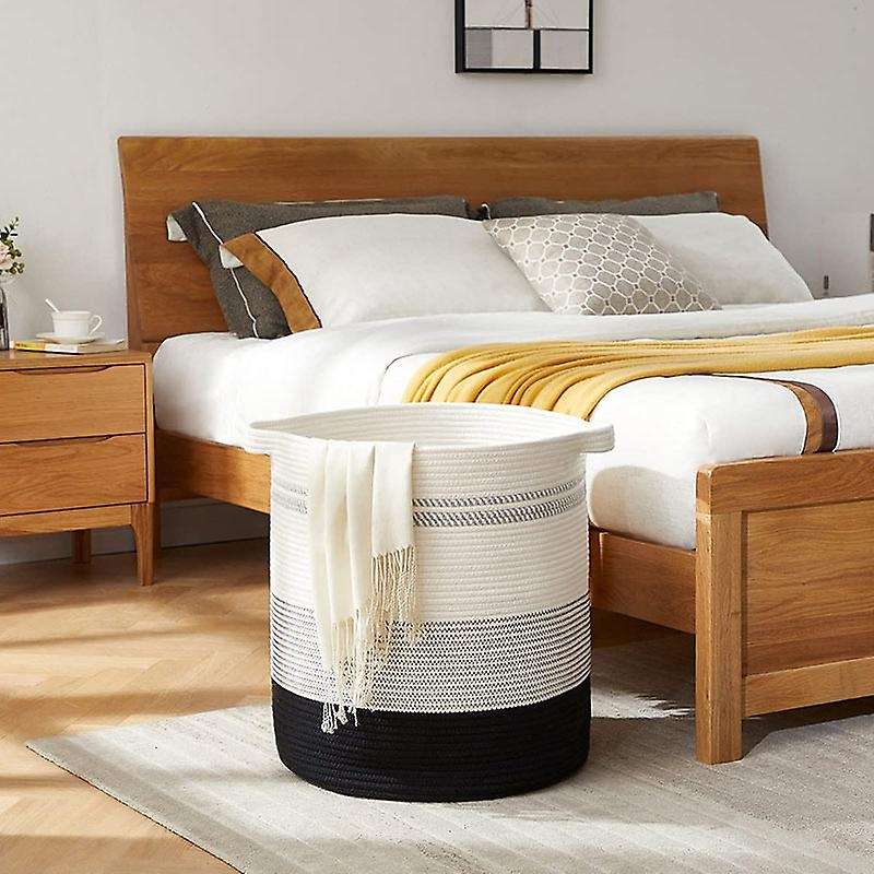 Laundry Basket Rope Basket Large Storage Basket with Handles A