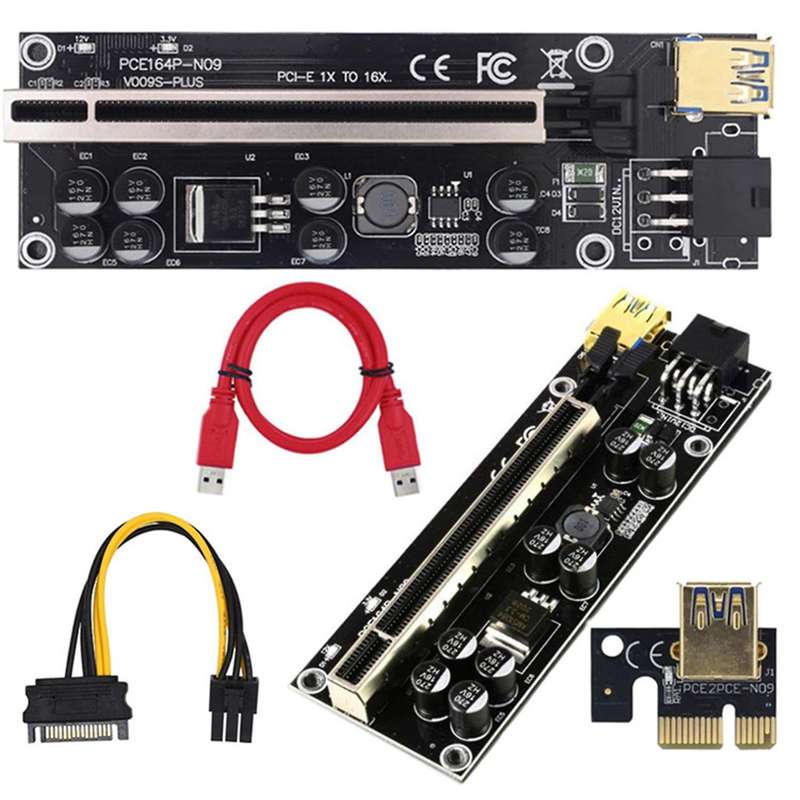 6pcs 009s Plus Riser Card Adapter Card 1x 16x Extender Usb 3.0 Cable