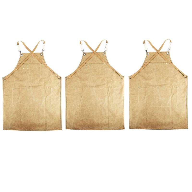 Canvas Cook Apron Barista Bartender Hairdressing Apron(brown)