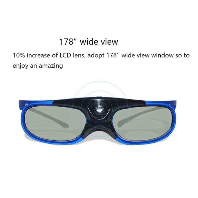 2pcs Active Shutter Eyewear Dlp-link 3d Glasses Usb Rechargeable
