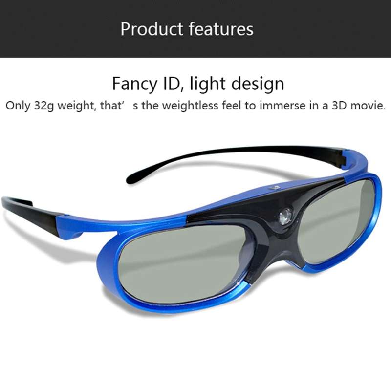 2pcs Active Shutter Eyewear Dlp-link 3d Glasses Usb Rechargeable