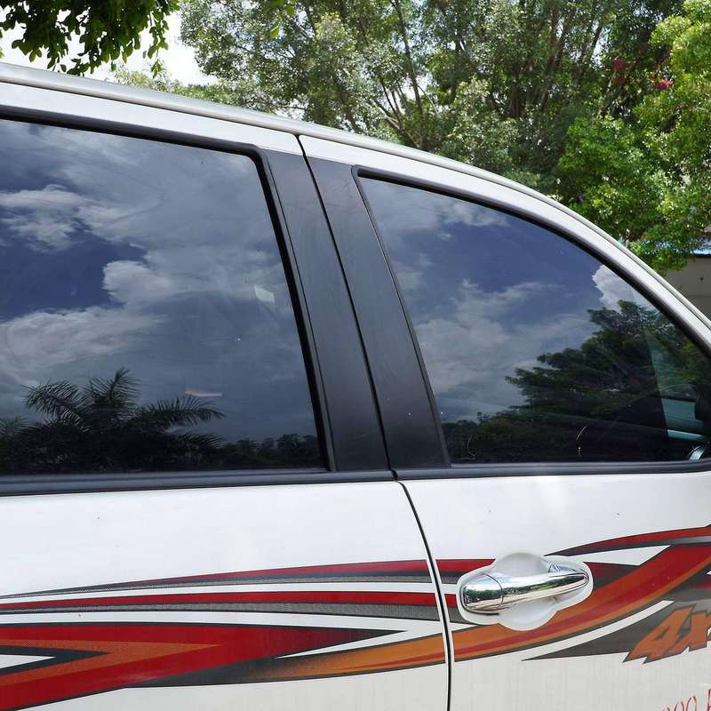 For Toyota Hilux Car Mirror Effect Car Window Pillar Cover Trim