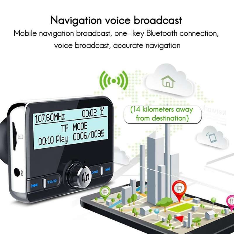 Dab002 Car Digital Radio Adapter Fm Transmitter Qc3.0 Fast Charge