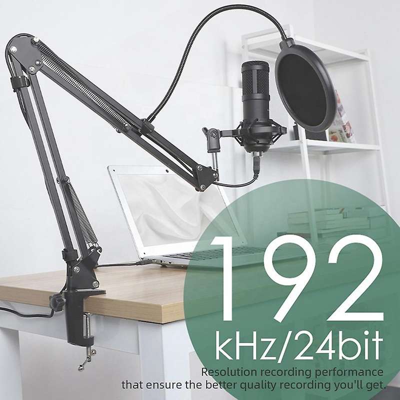 Usb Microphone, 192khz Studio Cardioid Condenser Mic, for Recording