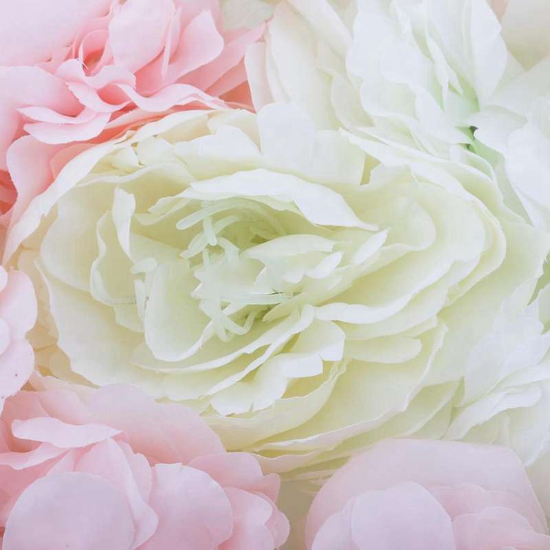 3x Kuenstliche Seidenblume Wand, Diy Hochzeit - Hellrosa + Weiss