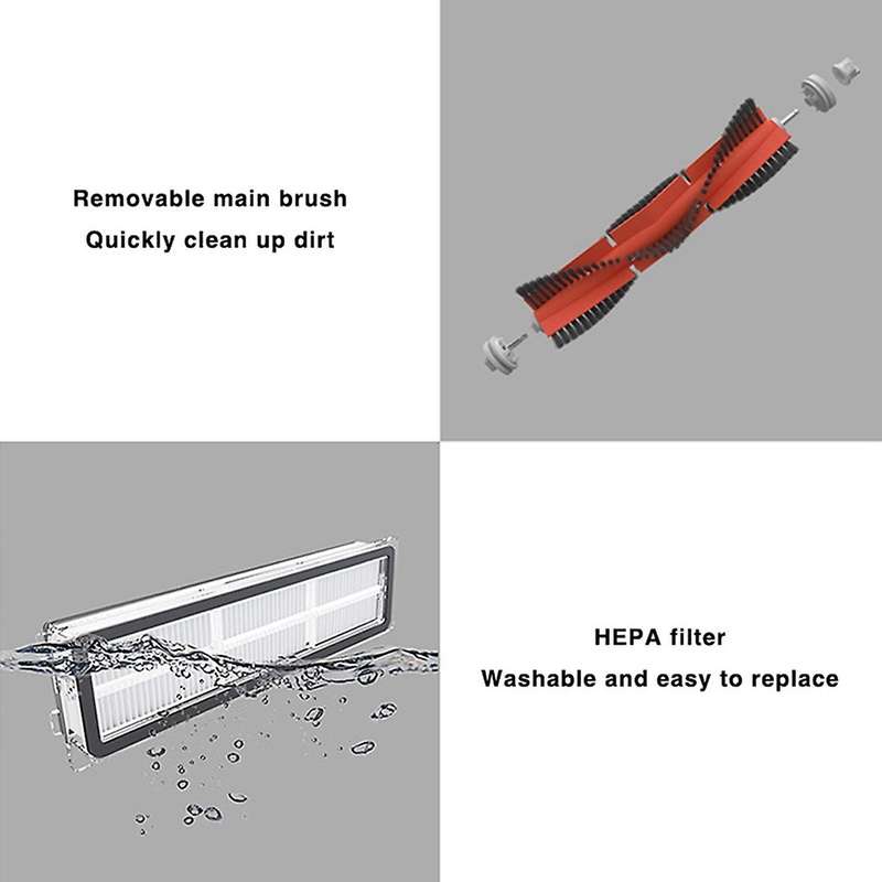 1set for Xiaomi Dreame Bot W10 Main Side Brush Hepa Filter Mop Cloth