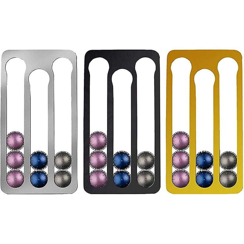 2x Coffee Pod Holder for Nespresso Vertuo Capsules, Capacity:17,black
