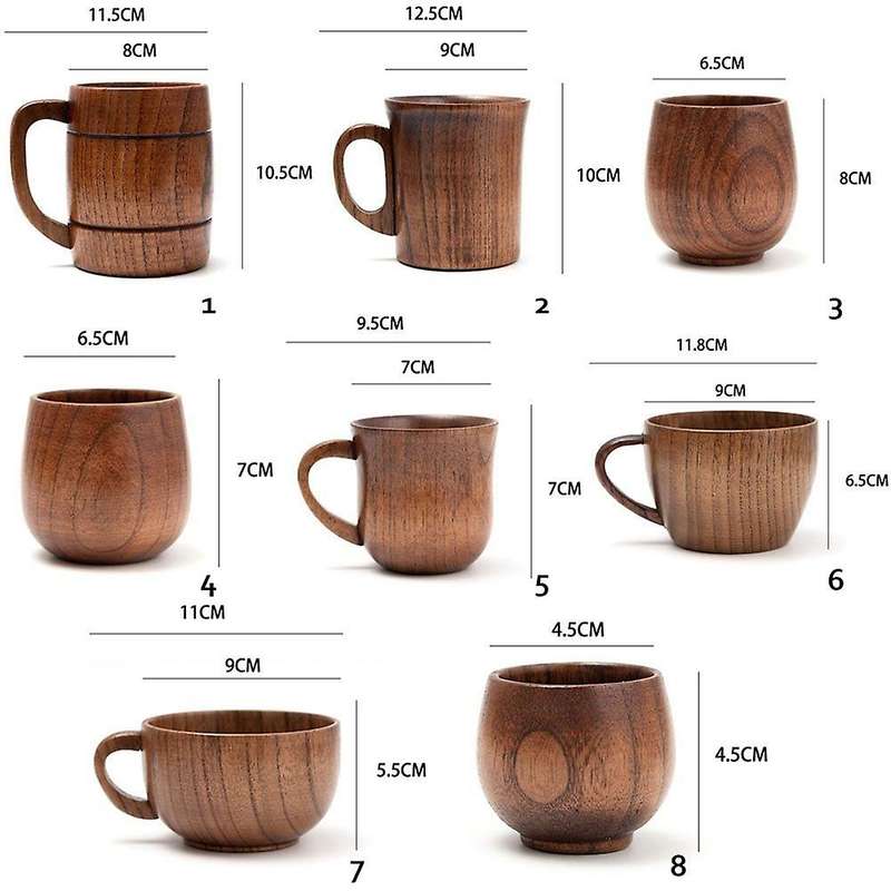 Wooden Cups Big Belly Cups Handmade Natural Spruce Wood Cups
