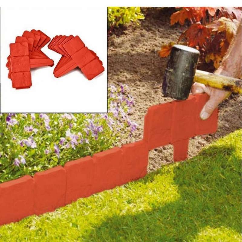 Home Garden Edging Plastic Fence Stone 20pcs Tanaman Garden Fence
