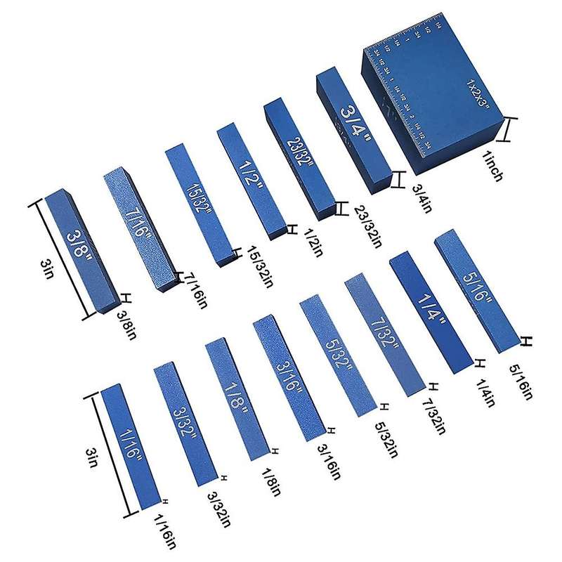 15pcs Gauge Block Set,height Gauges Set Setup Bars,for Woodworking A