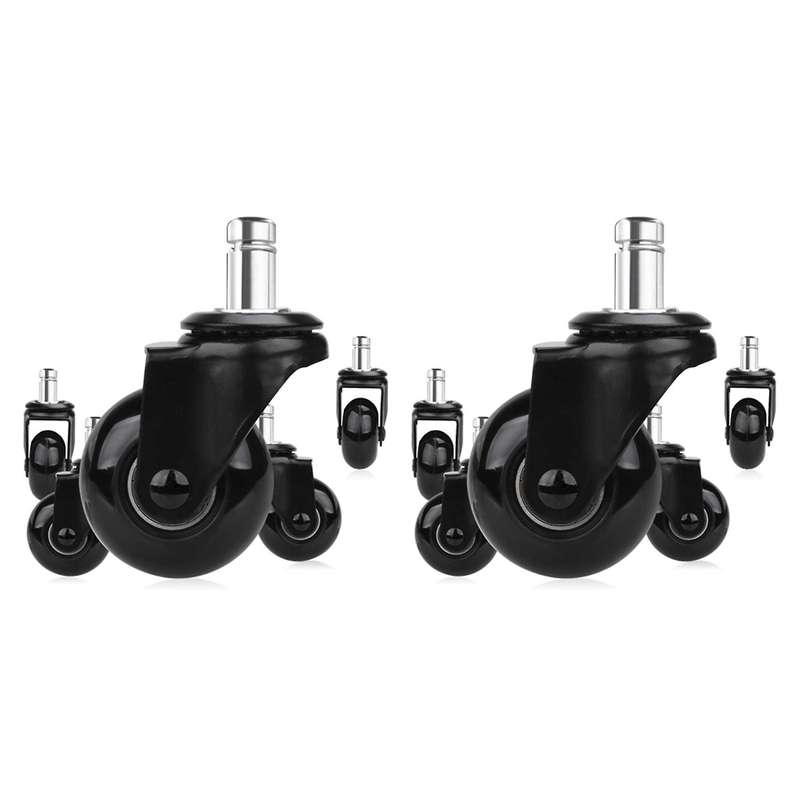10 Pcs Replacement Chair Caster Wheels 2 Inch, with Plug-in Stem