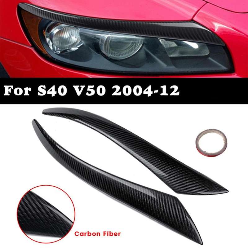 For Volvo S40 V50 2004-2012 Headlights Eyebrows Eyelids Cover