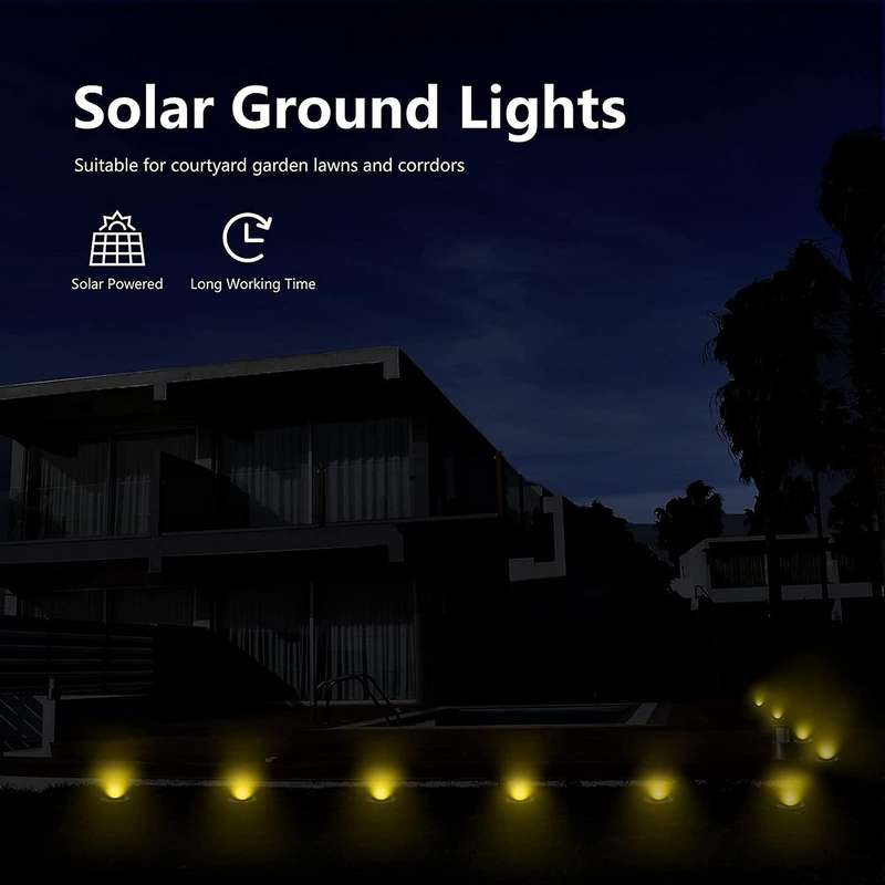 Solar Ground Lights 8 Led Solar Lights Outdoor Waterproof Solar