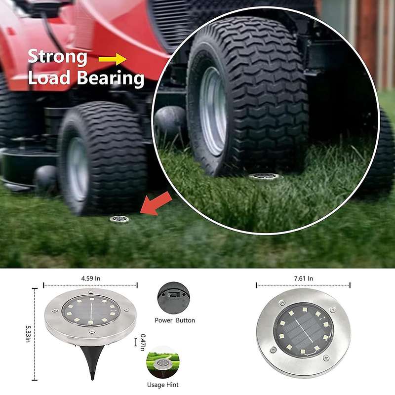 Solar Ground Lights 8 Led Solar Lights Outdoor Waterproof Solar