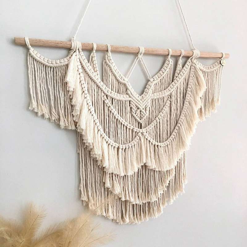 Macrame Wall Hanging Tapestry Hand Woven Bohemian Style Decoration