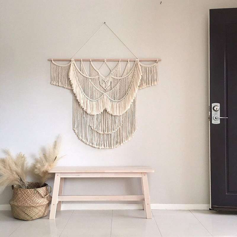 Macrame Wall Hanging Tapestry Hand Woven Bohemian Style Decoration