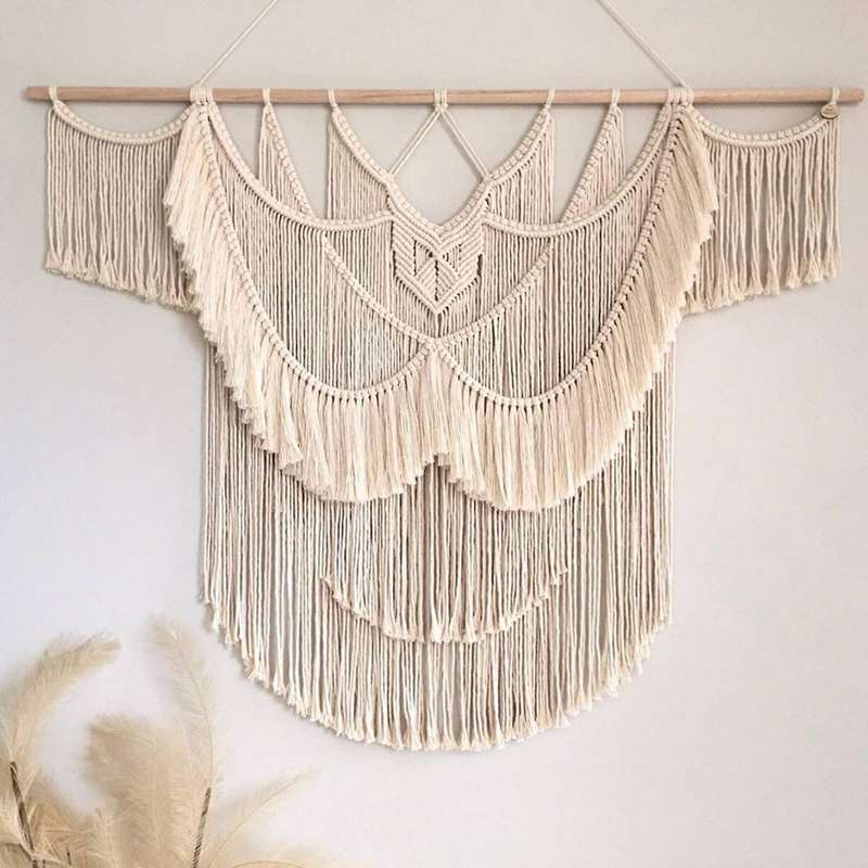 Macrame Wall Hanging Tapestry Hand Woven Bohemian Style Decoration