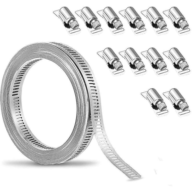 Hose Clamp with 12 Fasteners for Automotive Heating Cables Tubes