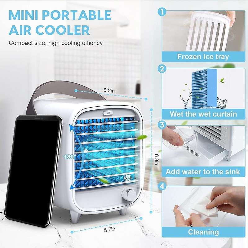 Mini Portable Air Conditioners, Desktop Personal Air Coolers Fan