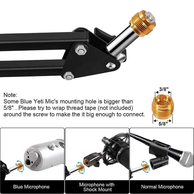 Adjustable Mic Desk Mount Stand for Live Streaming Recording Game