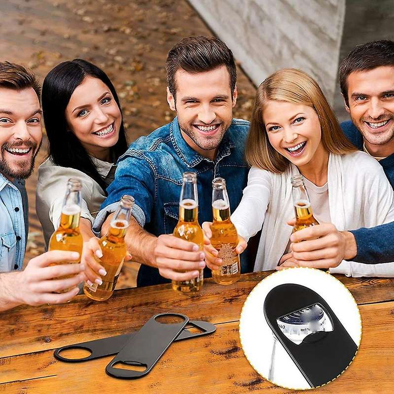 20 Pack Flat Bottle Opener Beer Cap Bottle Opener Bar Blade, Black