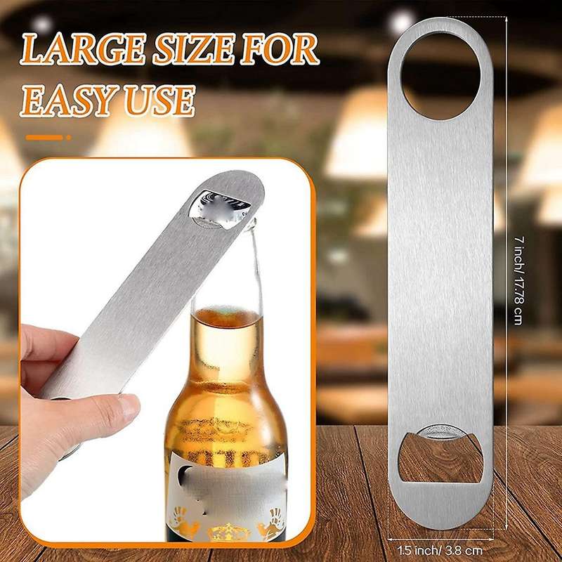 20 Pack Flat Bottle Opener Beer Cap Bottle Opener Bar Blade, Silver