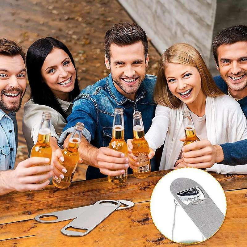 20 Pack Flat Bottle Opener Beer Cap Bottle Opener Bar Blade, Silver