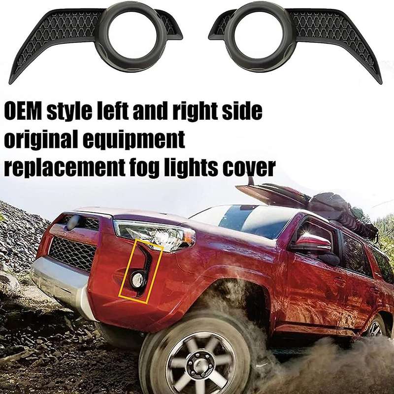 Fog Lights Lamp Covers for Toyota 4runner Trd/sr5 2014-2021 Black