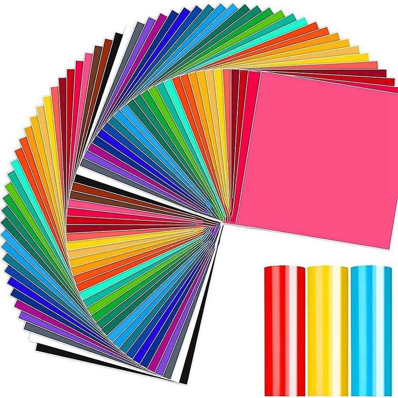 Permanent Vinyl for Cricut 58 Pack (30 Assorted Colors 12inchx12inch)
