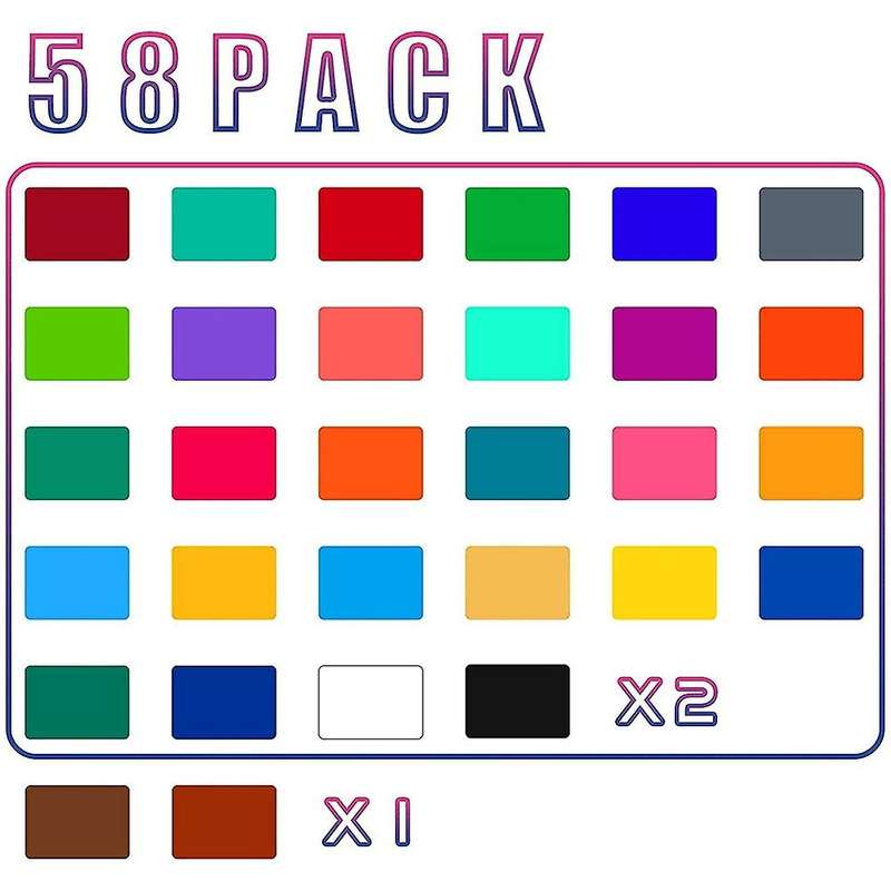 Permanent Vinyl for Cricut 58 Pack (30 Assorted Colors 12inchx12inch)