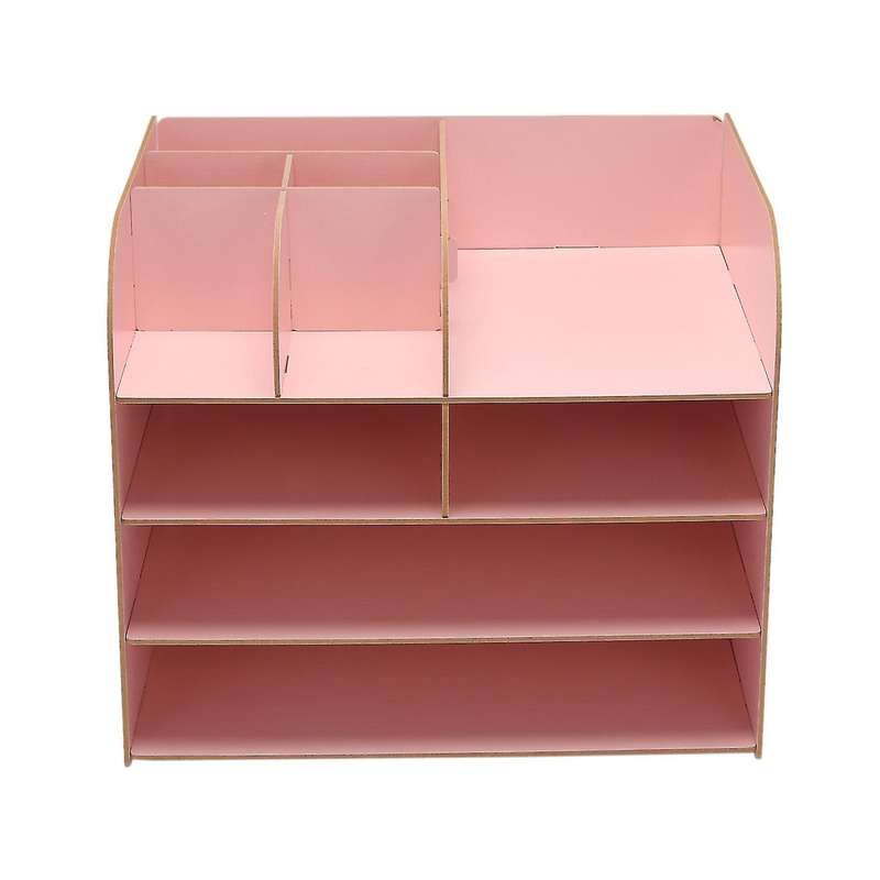 1pcs 4-layers Wood Office Table Organizer Assembled Office Supplies D