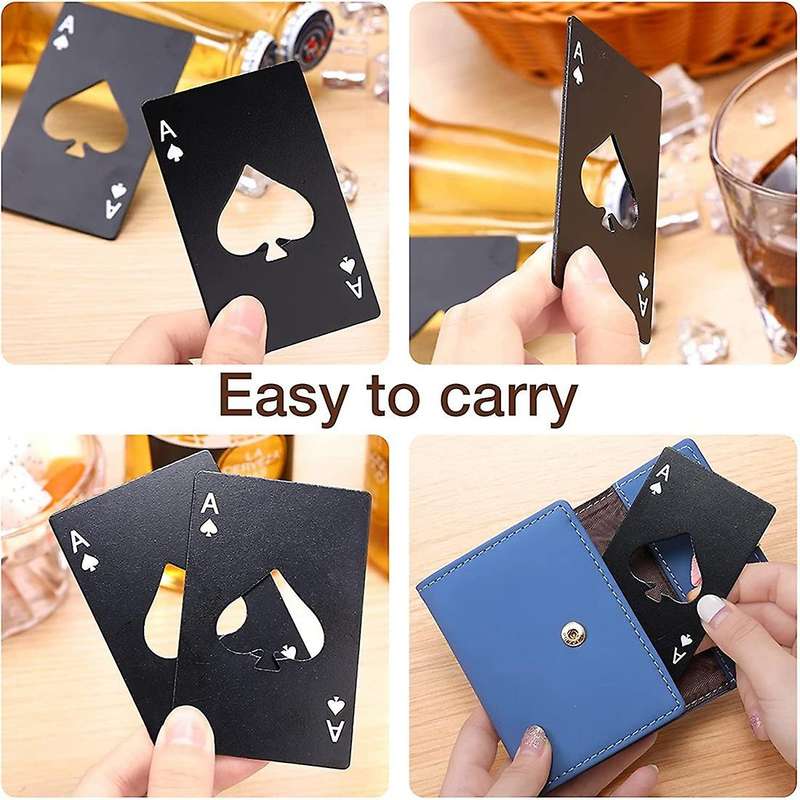 40pieces Groomsmen Poker Bottle Opener for Wedding Party Bar,black