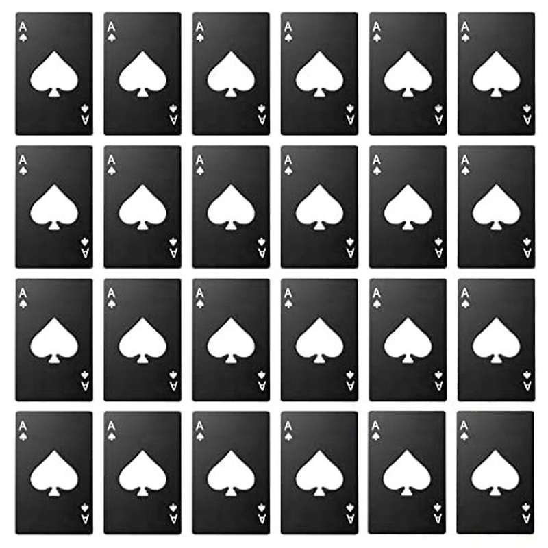 40pieces Groomsmen Poker Bottle Opener for Wedding Party Bar,black