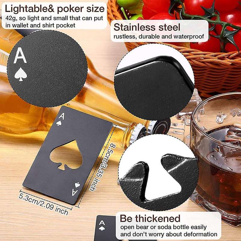 40pieces Groomsmen Poker Bottle Opener for Wedding Party Bar,black